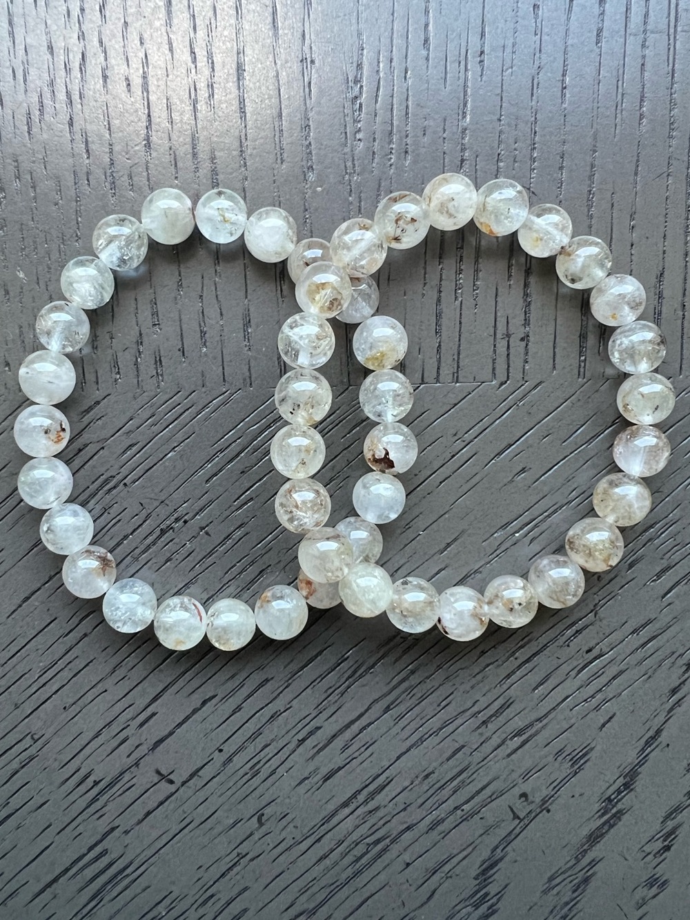 ( ONE ) HQ UV Reactive Herkimer Diamond bracelet 8mm SIZE 6.5’